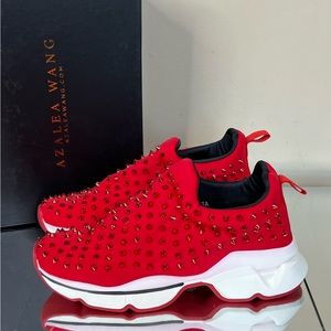 Designer Inspired Spiked Red Bottom Sneaker